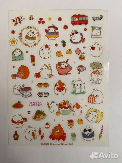 Наклейки 6 листов полупрозрачные