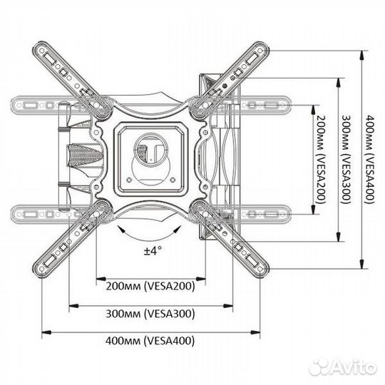 Кронштейн для телевизора наклонно поворотный