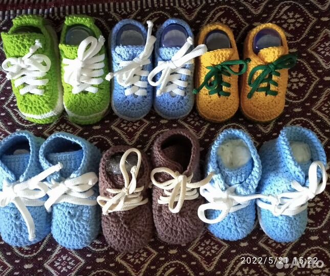 Пинетки вязаные для самых маленьких и др