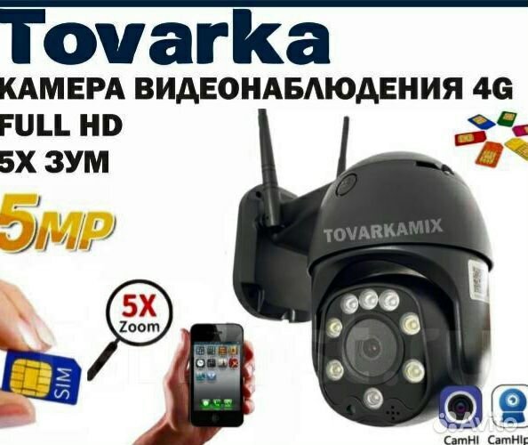 Уличная видеокамера 4G с 5-х зум