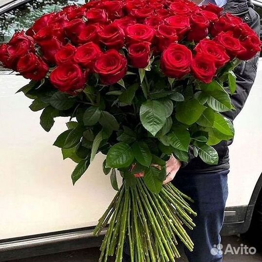 Розы высокие Доставка цветов