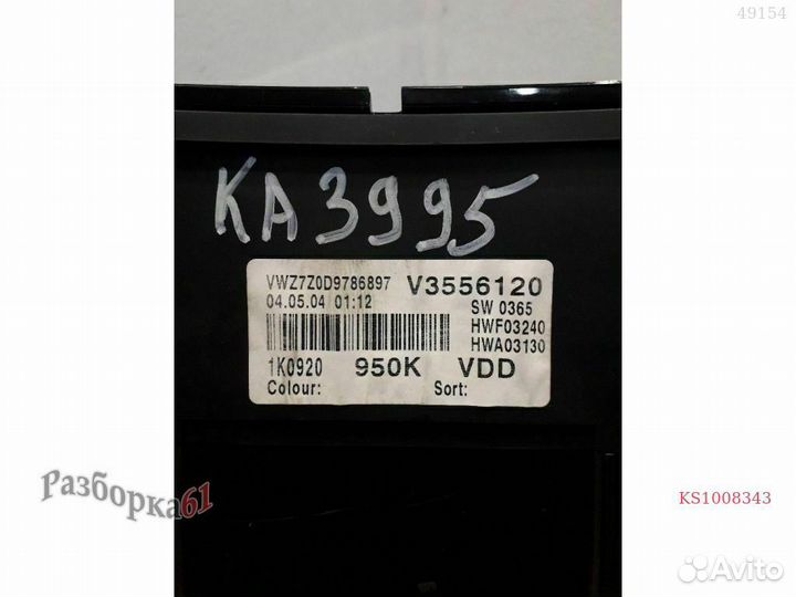 Панель приборов (спидометр) volkswagen golf 5. 160