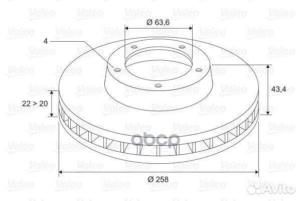 Диск тормозной Перед 297560 Valeo