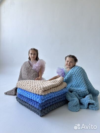 Плед детский вязаный ручная работа