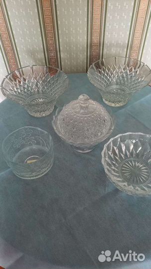 Конфетницы и салатники хрустальные