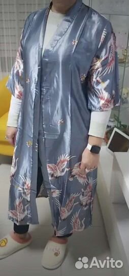 Халат кимоно с поясом