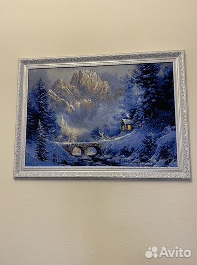 Картина «У подножия горы» алмазная мозаика