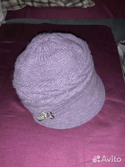 Шапка двойная вязка.Теплая-зима