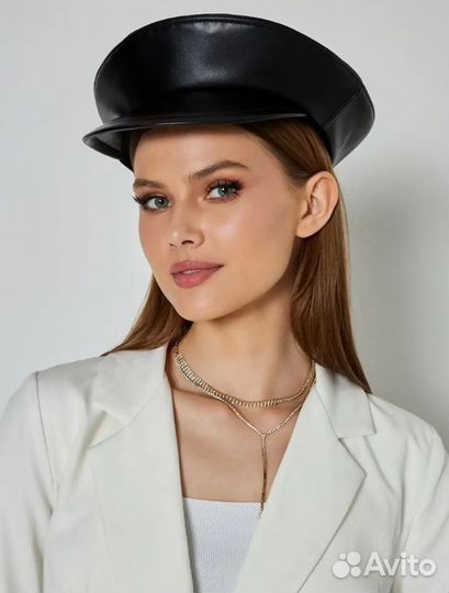 Берет женский осенний кожаный и экокожи