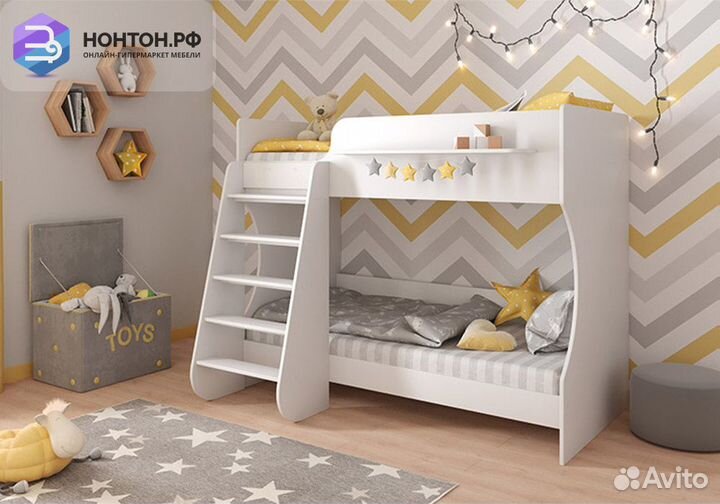 Кровать двухъярусная Polini kids Dream 1500 белый