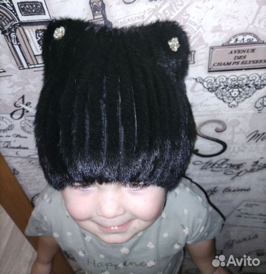 Шапка норковая женская вязаная
