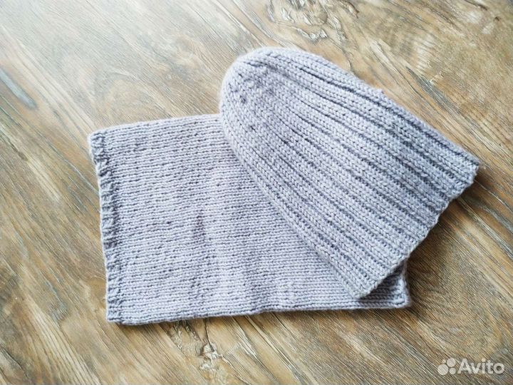 Снуд и шапка, ручная работа