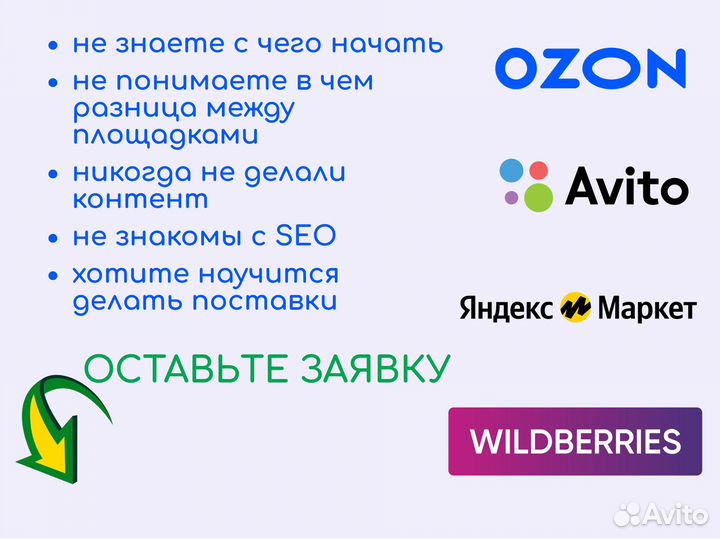 Обучение с нуля Wildberries, Ozon, Я.Маркет