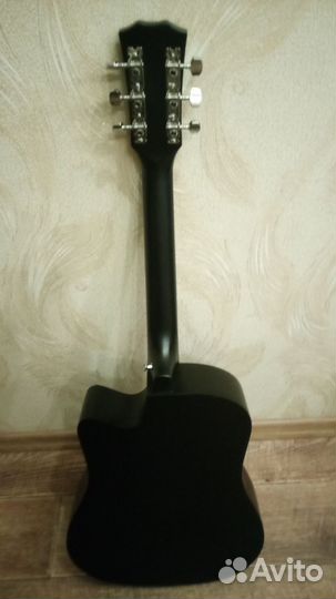 Гитара акустическая 6 струнная, бело - коричневая