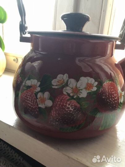 Чайник эмалированный новый 3л