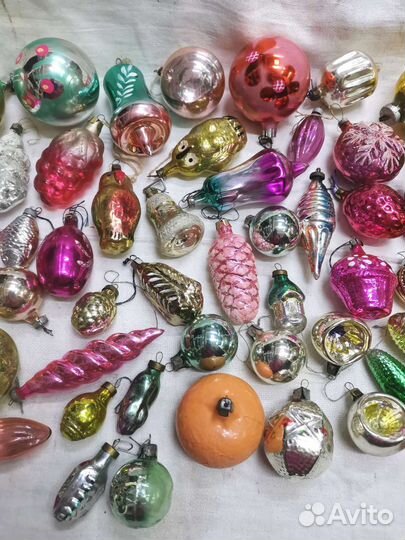 Елочные игрушки Разные 60 штук СССР