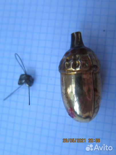 Елочная Игрушка желудь Стекло СССР