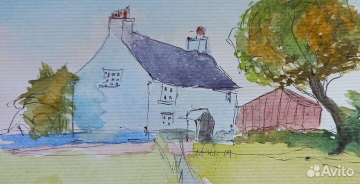 Картина живопись акварель 