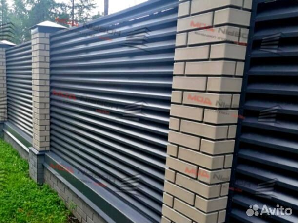 Забор жалюзи металлический