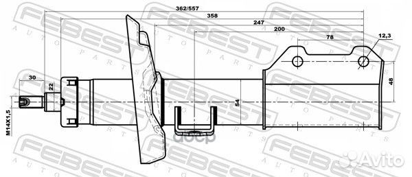 Амортизатор передн правый chevrolet cruze 2010