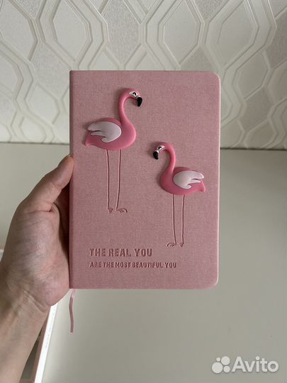 Блокнот ручка набор розовый фламинго