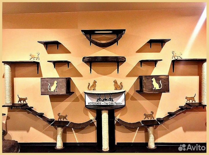 Настенный комплекс,домик,когтеточка для кошек