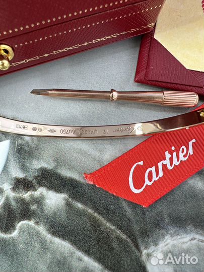 Браслет cartier love розовое золото бриллианты