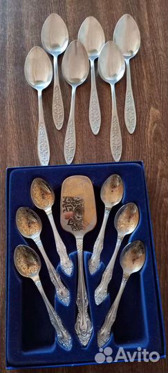 Набор столовых ложек СССР, Набор десертных ложек и