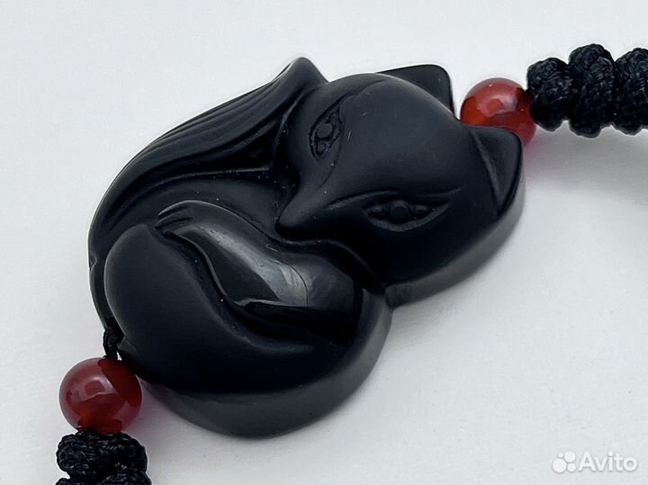 Браслет Талисман Лиса Обсидиан