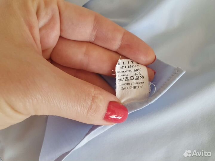 Рубашка голубая на мальчика р. 134-140