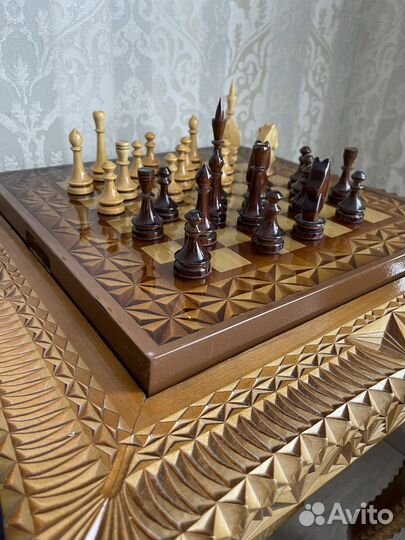 Шахматный стол ручной работы
