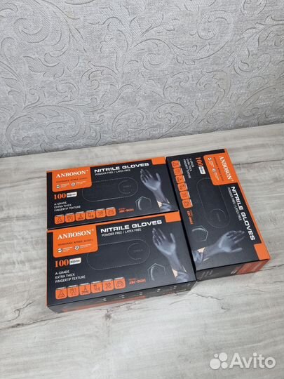 Перчатки нитриловые черные высокого качества