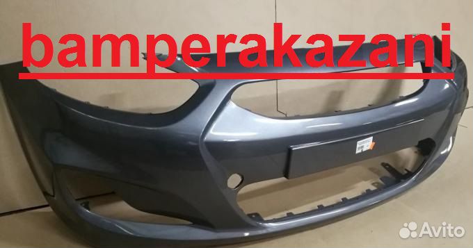 Передний бампер Хендай Солярис 2010г. Серый SAE