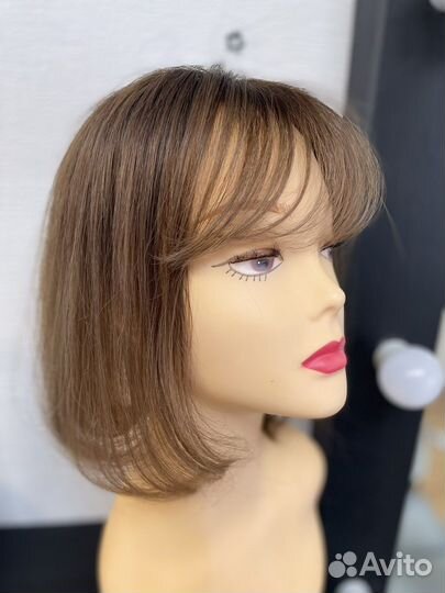 Накладка на сетке из натуральных волос русый