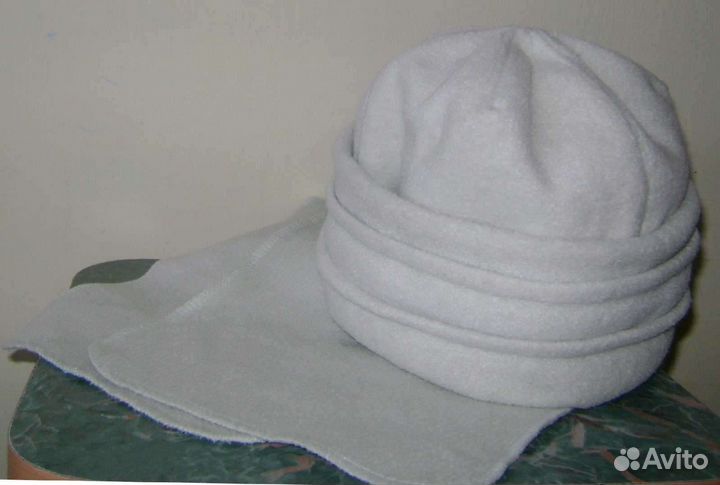 Шапка и шарфик (флис, очень тёплый комплект)