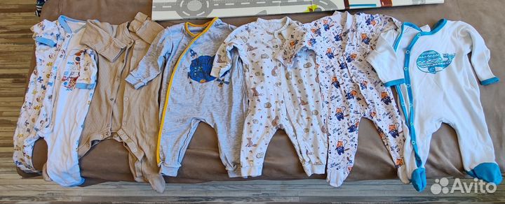 Детские вещи пакетом 56-62 слипы,боди,штаны,комбез