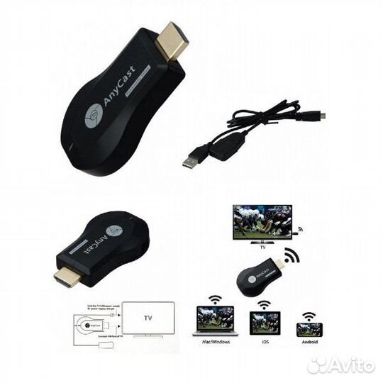 Медиаплеер ресивер wifi hdmi anycast M9 plus