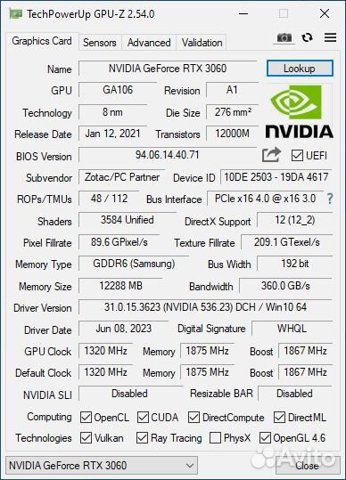 Zotac GeForce RTX 3060 Gaming AMP White Edition