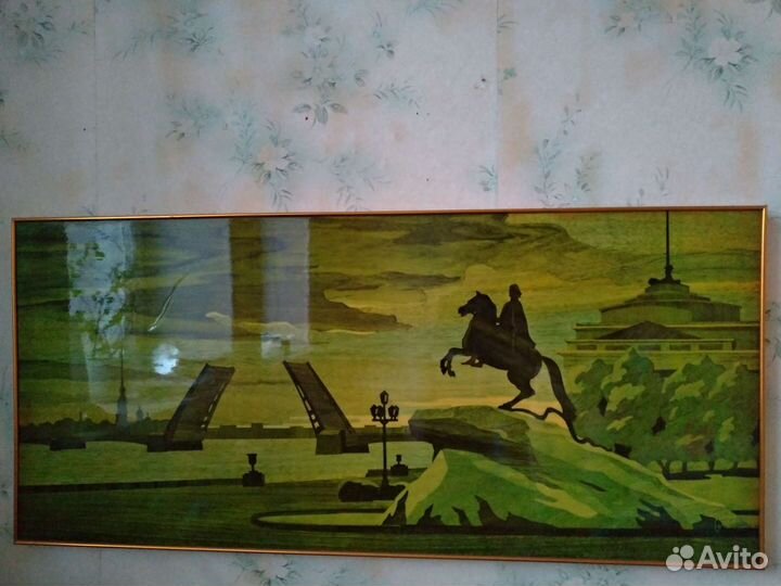 Картина панно СССР из дерева Белая ночь