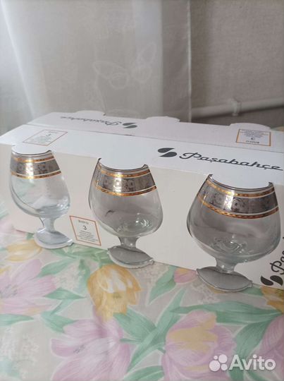 Новые Бокалы коньяк, вино, шамп., по лиц. Турция