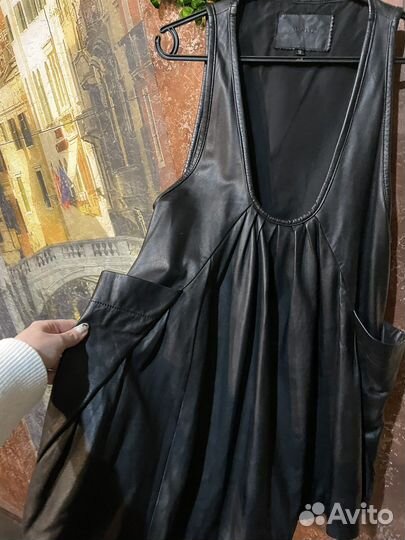 Сарафан 42 Италия кожаный