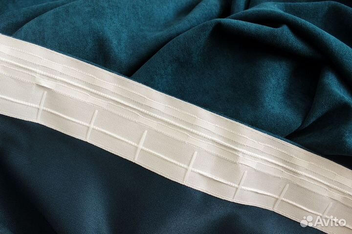 Готовая штора канвас (изумруд)