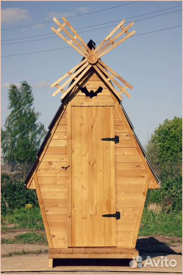 Дачный туалет деревянный прямоугольник мвх 449