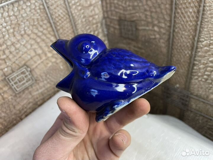 Редкая Статуэтка пепельница птенец 1970 год фаянс