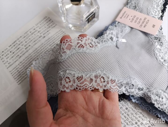 Трусы женские hm XS, хлопок, бразилиана