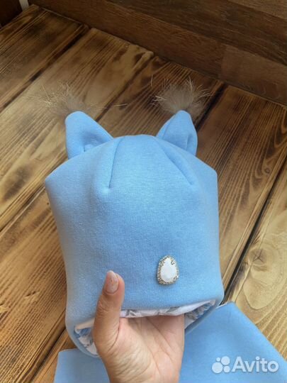 Шапка + снуд для девочки новая