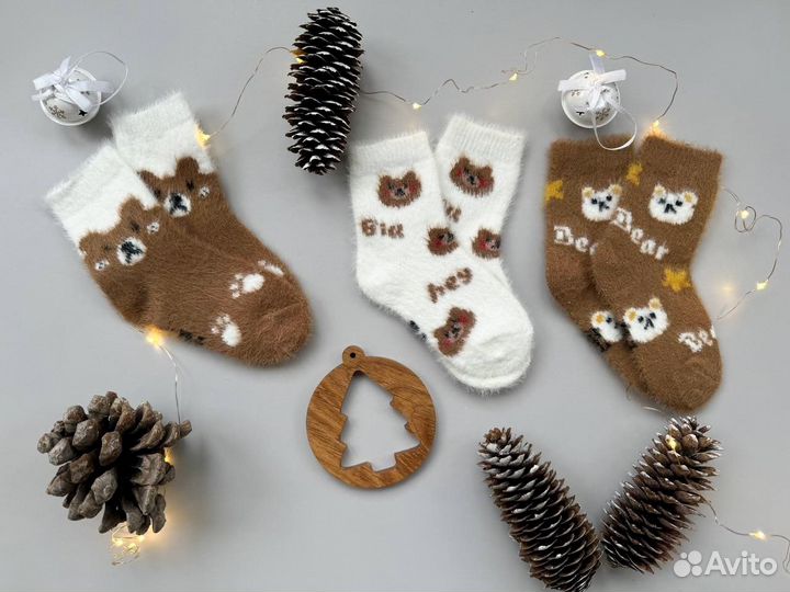 Носки теплые детские из пуха норки(набор)