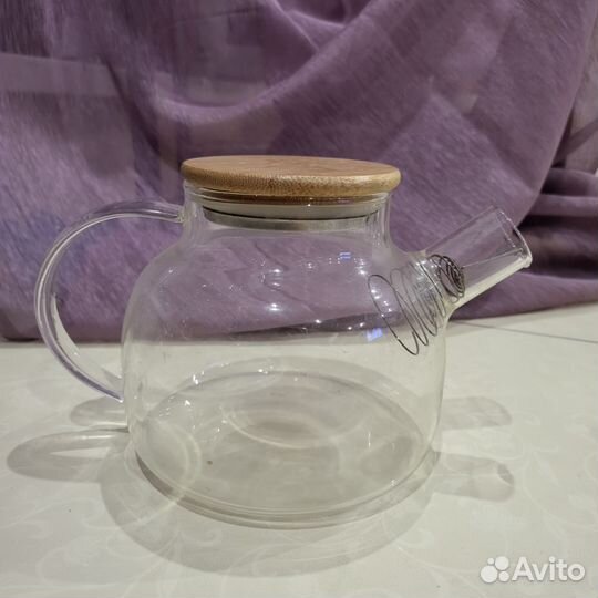 Чайник стеклянный с подставкой