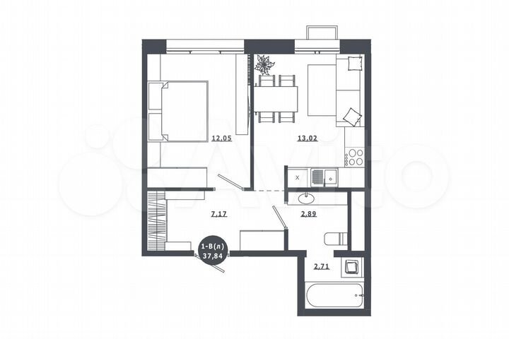 1-к. квартира, 37,8 м², 16/16 эт.