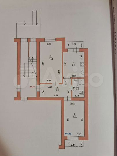2-к. квартира, 57 м², 1/3 эт.